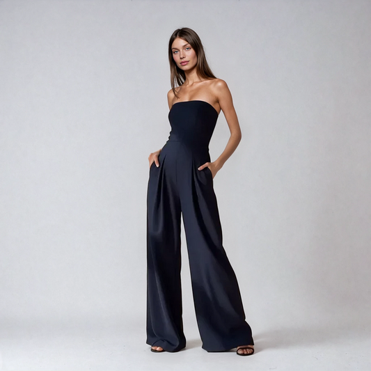 Rhena™ | Trägerloser Jumpsuit mit weitem Bein